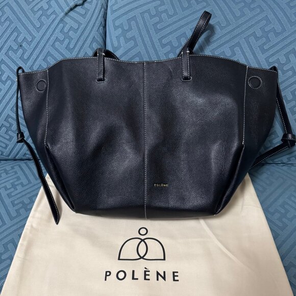 polene Cyme Edition Textured Black with Ecru Stitching - Picture 1 of 10